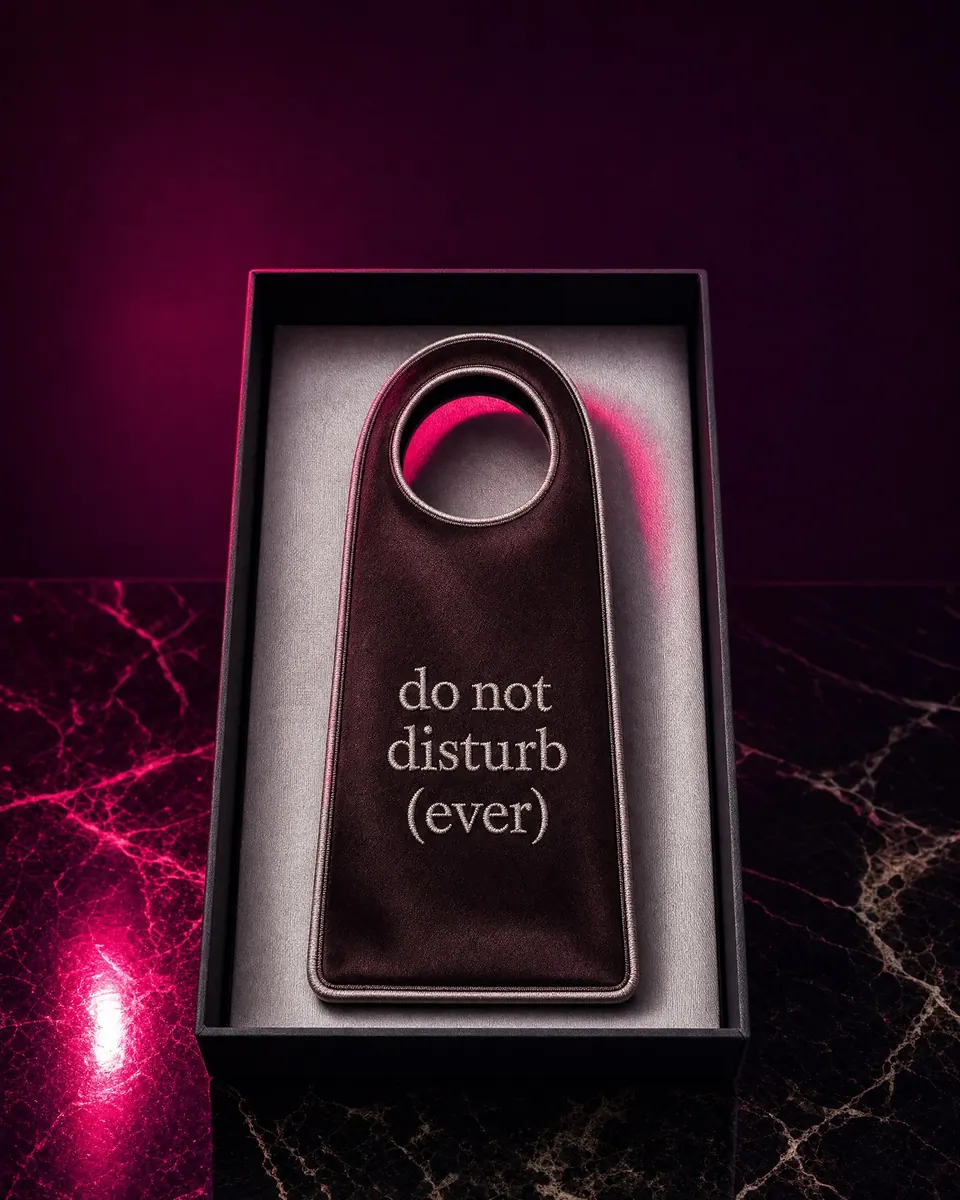graphite satin door hanger in a presentation box